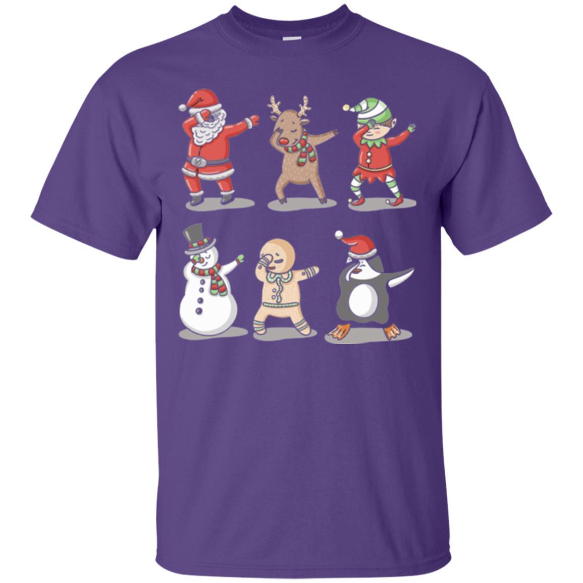Christmas T-shirt Dabbing Santa Ugly Sweater Purple