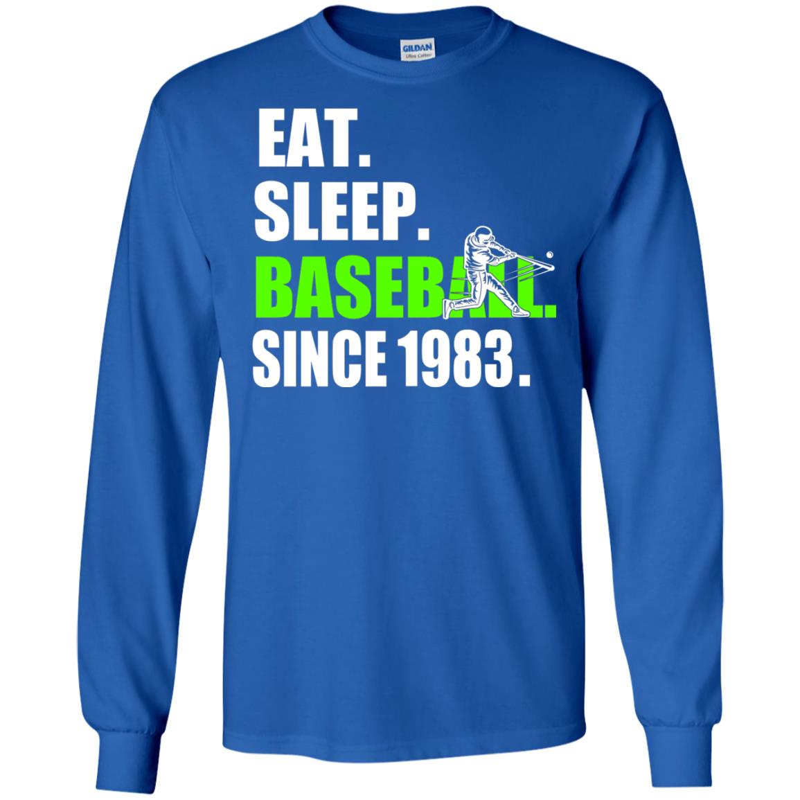 Eat Sleep Baseball Since 1983 35th Birthday Shirt Royal