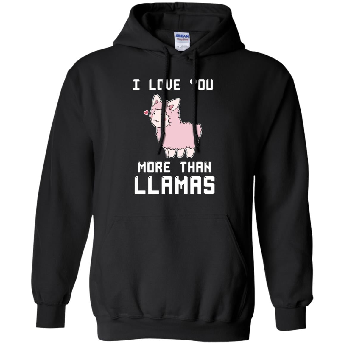 I Love You More Than Llamas Valentines Day Shirt Black