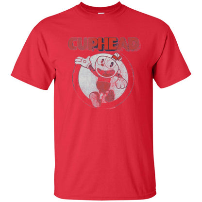 Cuphead T-shirt Cuphead Waving Circle Portrait Red