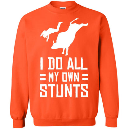 Bull Rider Shirt I Do All My Own Stunts Orange