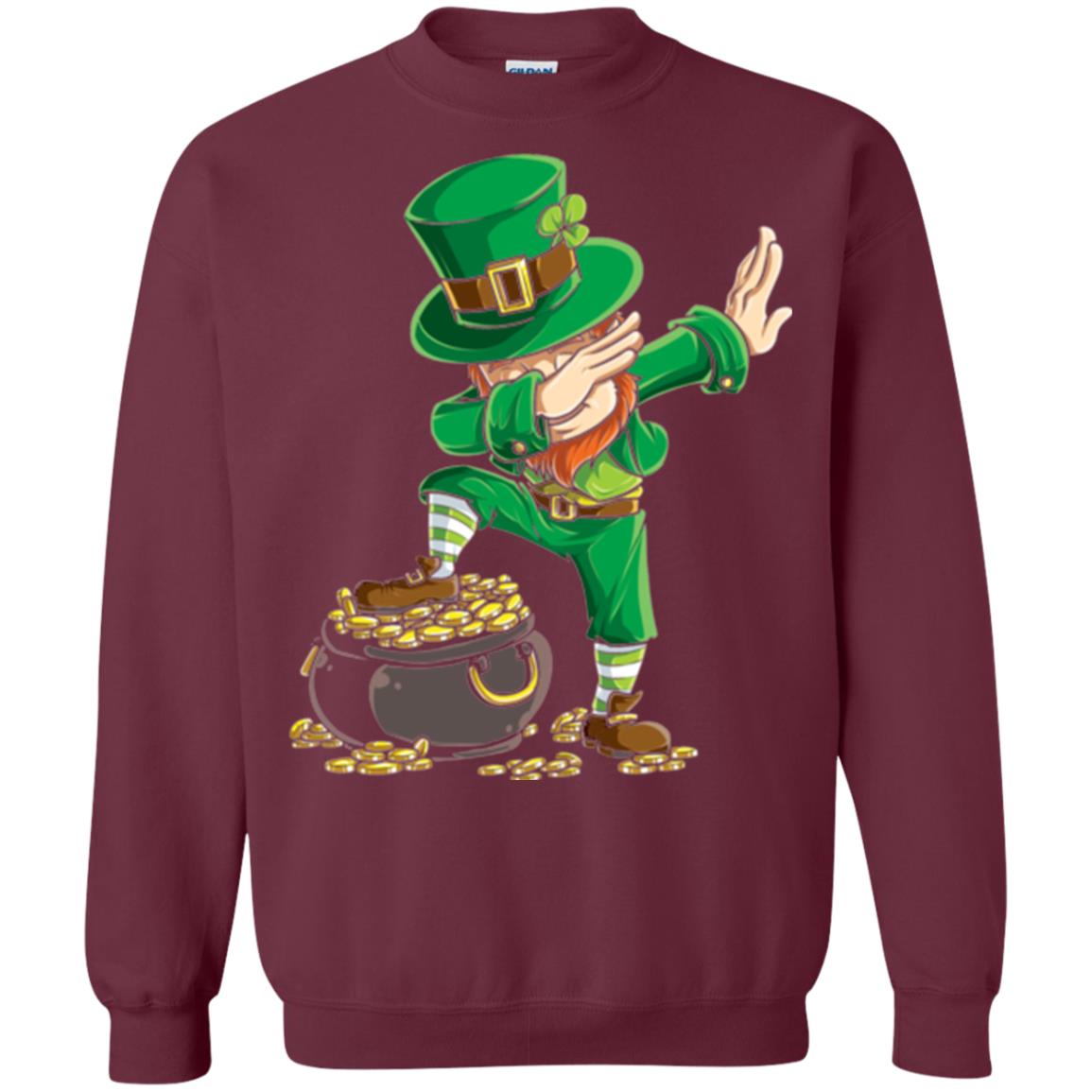 Dabbing Leprechaun Saint Patrick's Day T-shirt Maroon
