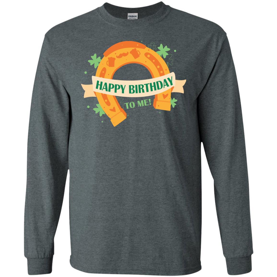Happy Birthday To Me Shamrocks Saint Patrick's Day T-shirt Dark Heather