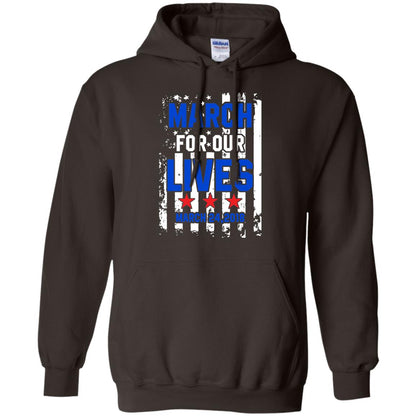 March For Our Lives With American Flag Gun Control T-shirt Dark Chocolate