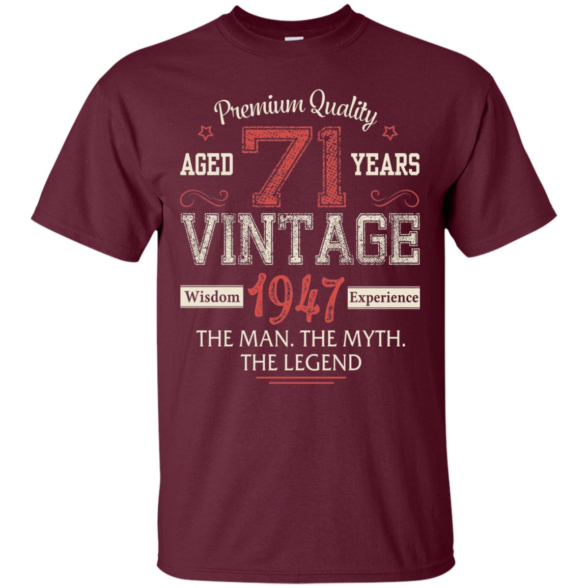 Legends Born In 1947 71 Years Old Vintage Awesome The Man The Myth The Legend Maroon