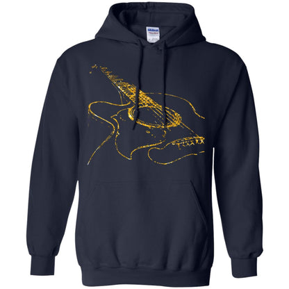 Guitar Gold Guitarist Gift Shirt For Mens Or Womens Navy