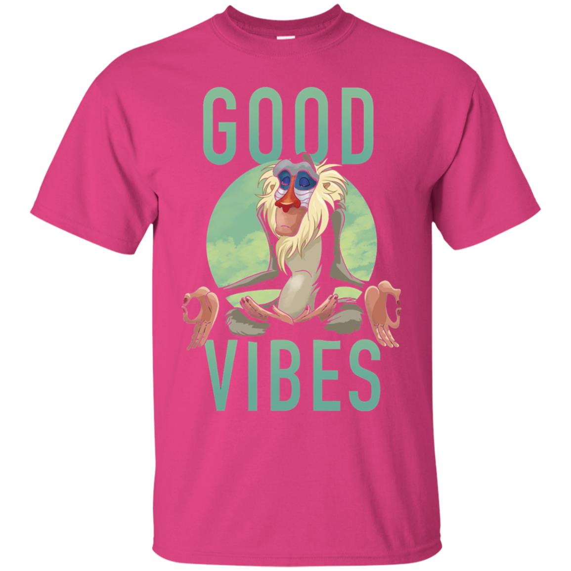 Disney Lion King Rafiki Meditate Good Vibes Graphic T-shirt Heliconia