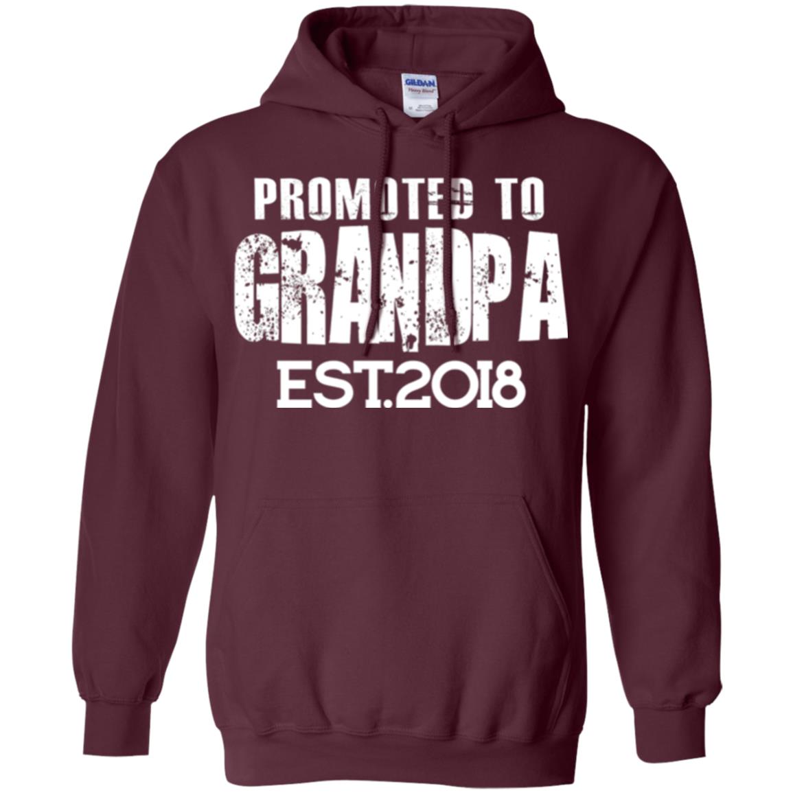 Papa T-shirt Promoted To Grandpa Est 2018 T-shirt Maroon