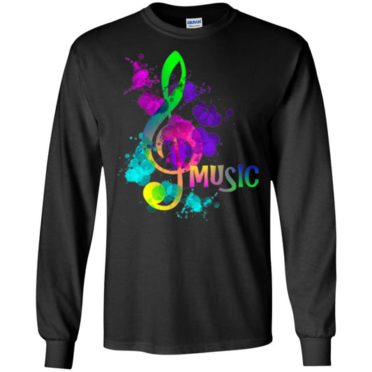 Funky Colorful Music Treble Clef Musican T-shirt Black
