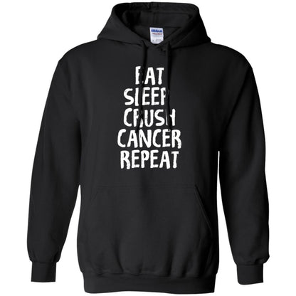 Eat Sleep Crush Cancer Repeat Fight Strength T-shirt Black
