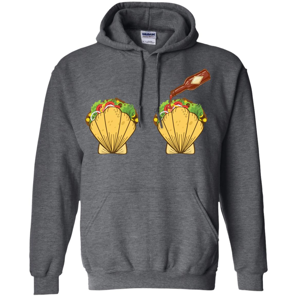 Mermaid Shell T-shirt Taco Bra And Spicy Chili Sauce Dark Heather