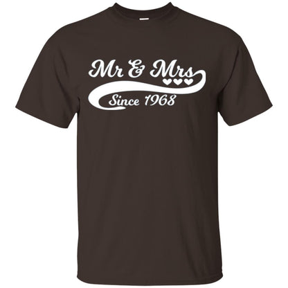 Mr And Mrs Since 1968 50th Wedding Anniversary T-shirt Dark Chocolate