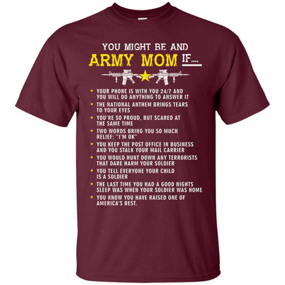 Veteran T-shirt You Might Be An Army Mom If Maroon