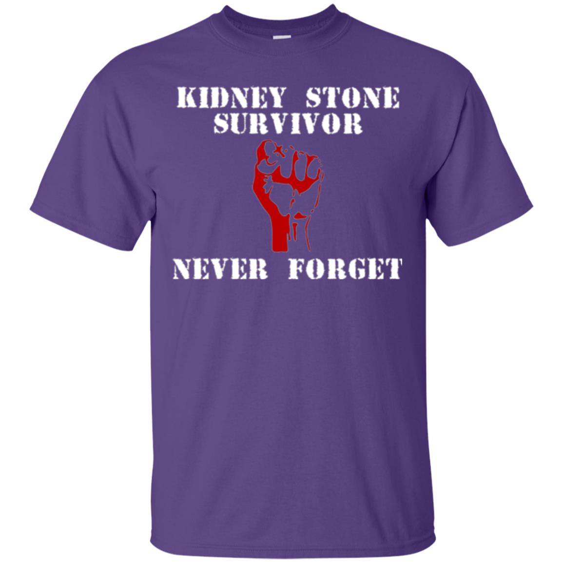 Kidney Stone Survivor Never Forget T-shirt Purple