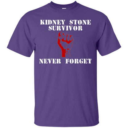 Kidney Stone Survivor Never Forget T-shirt Purple