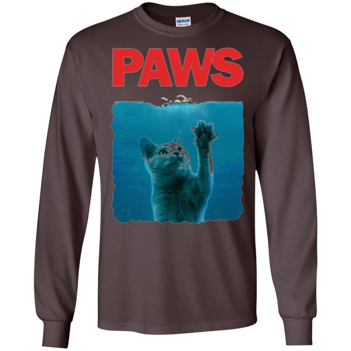Cat Lover T-shirt Paws Kitten Meow Parody Dark Chocolate