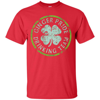 Funny Ginger Pride Drinking Team Irish T-shirt Red