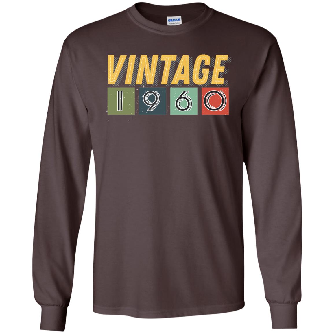 Vintage 1960 58th Birthday Gift Shirt For Mens Or Womens Dark Chocolate