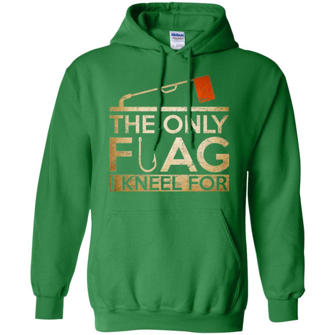 Ice Fishing T-shirt The Only Flag I Kneel For Irish Green