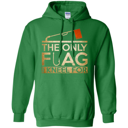 Ice Fishing T-shirt The Only Flag I Kneel For Irish Green