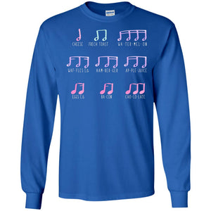 Music Is Like Food Funny Music Note ShirtG240 Gildan LS Ultra Cotton T-Shirt