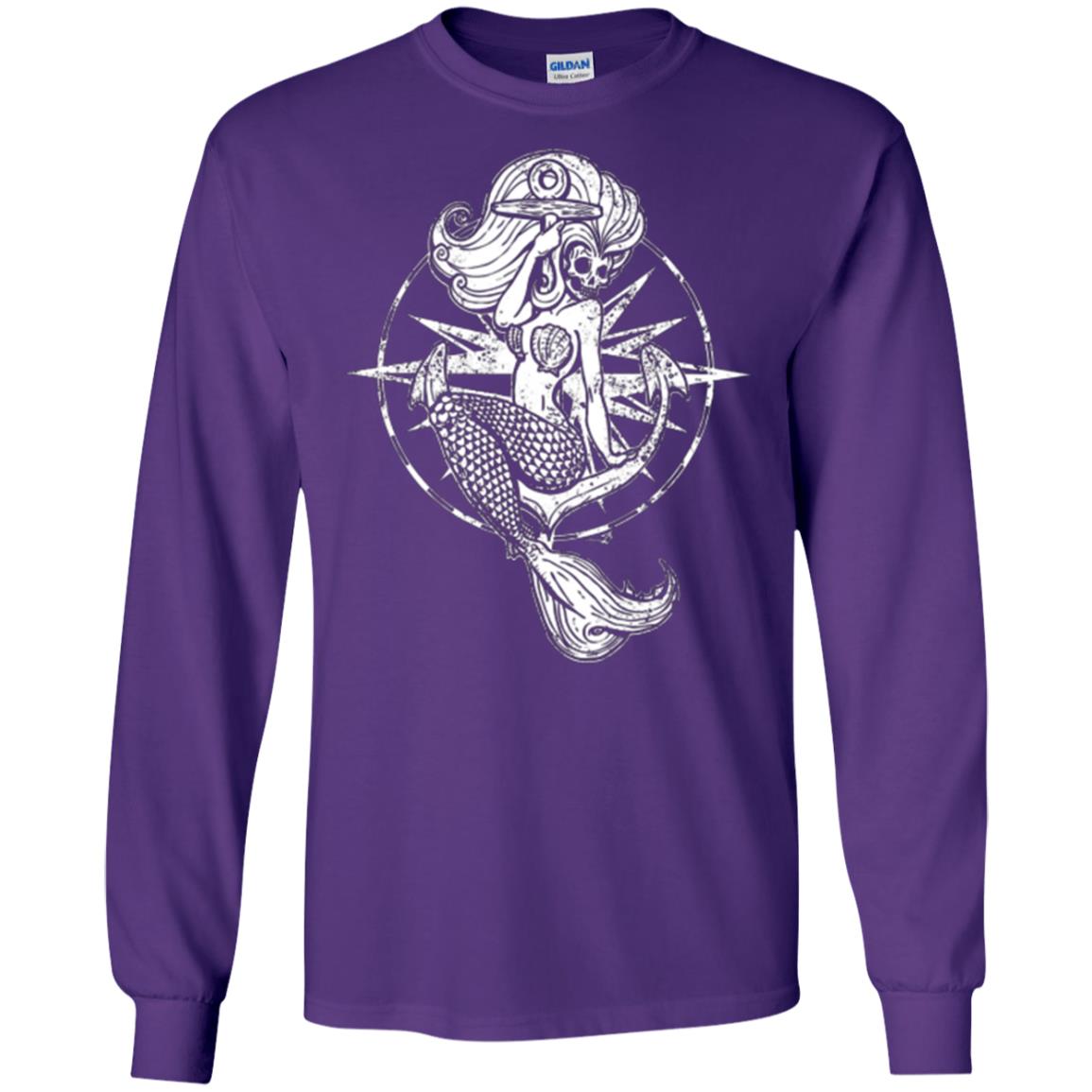 Mermaid Lover T-shirt Skull Mermaid Purple
