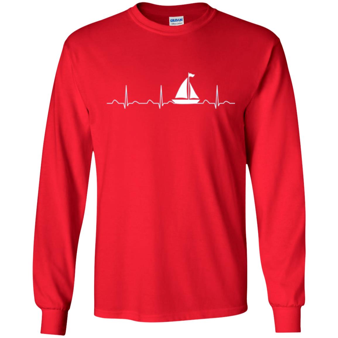 Boating Sailor T-shirt Heartbeat Red
