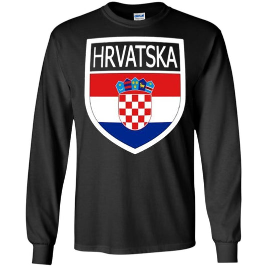 Croatia Shield T-shirt Hrvatska Patch Croatian Flag Badge Black
