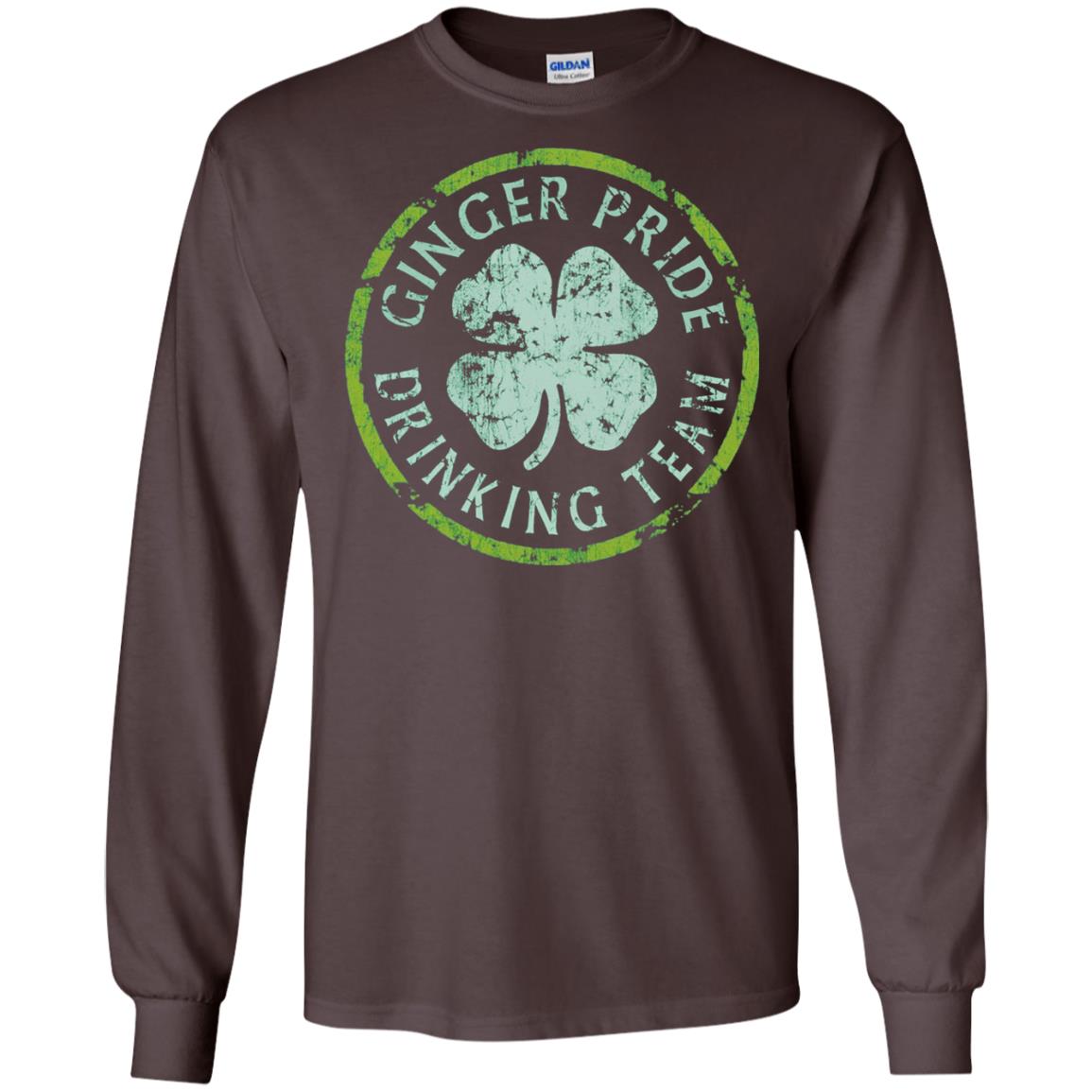 Funny Ginger Pride Drinking Team Irish T-shirt Dark Chocolate