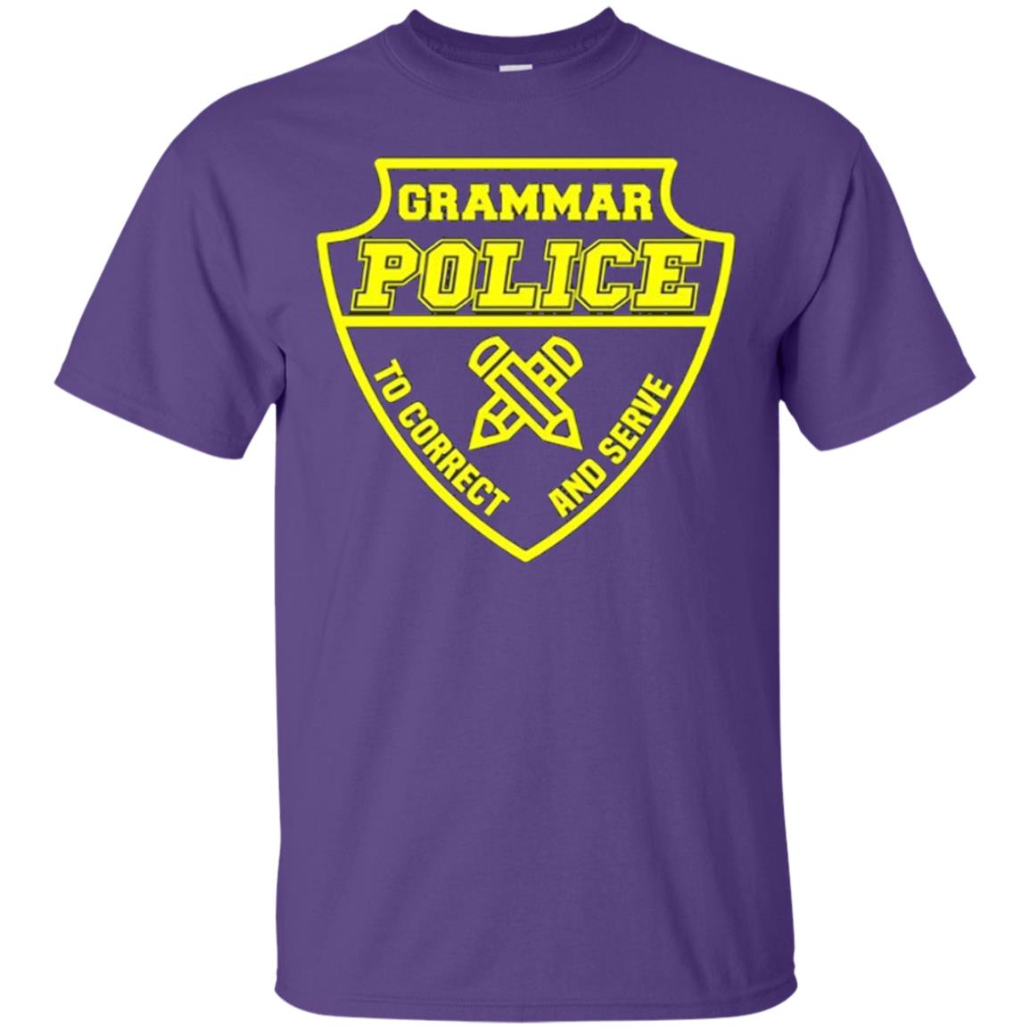 English Teachers Cops T-shirt Grammar Police To Correct And Serve Purple