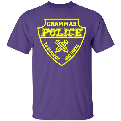 English Teachers Cops T-shirt Grammar Police To Correct And Serve Purple