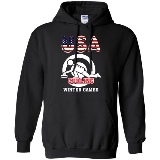 Usa Curling Winter Games Curling Lover T-shirt Black