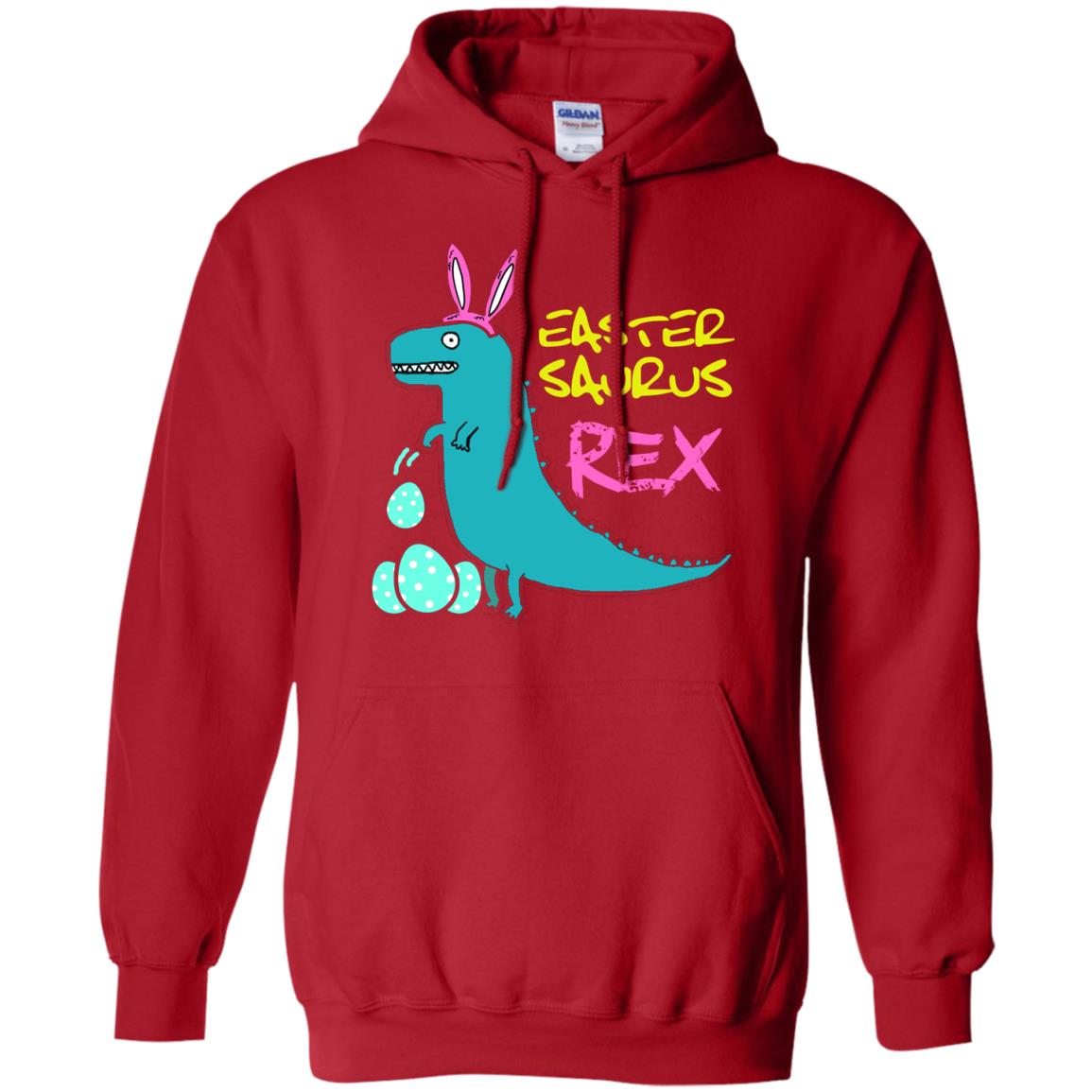 Easter Saurus Trex Bunny Dinosaur T-shirt Red