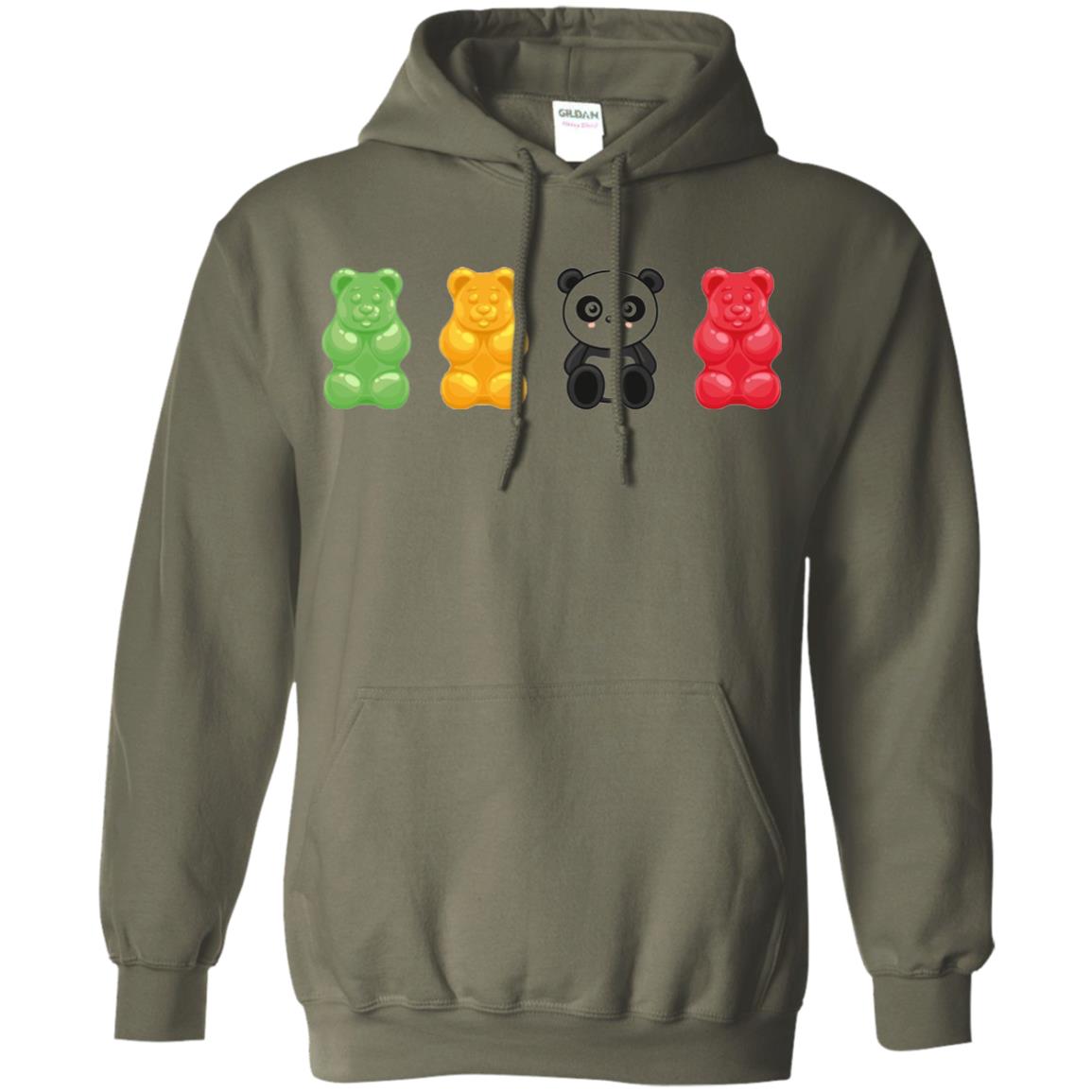 Bear Lover T-shirt Cute Panda Candy Bear Military Green