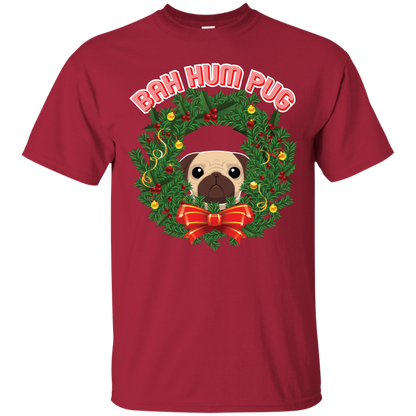 Christmas T-Shirt Bah Hum Pug Cardinal