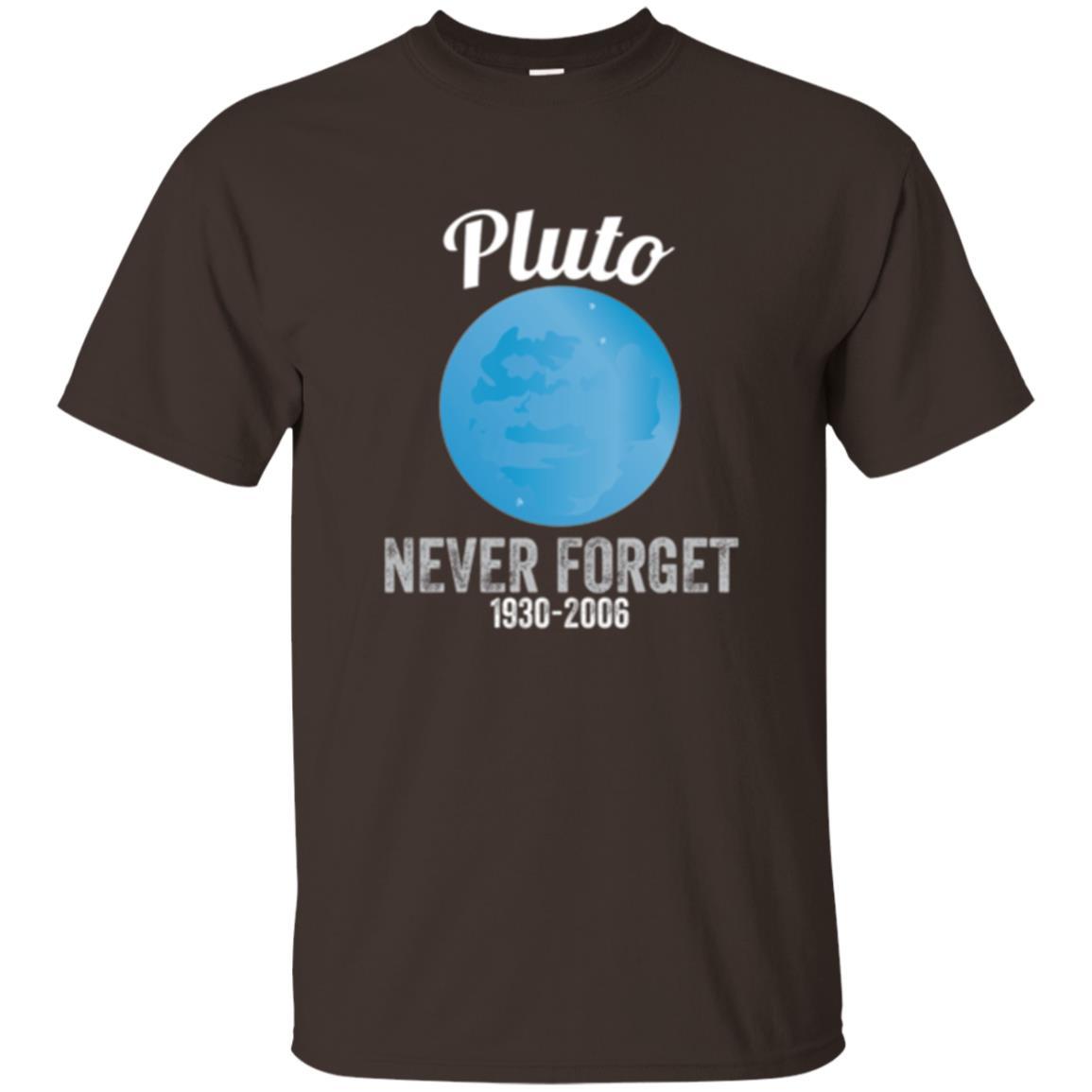 Science T-shirt Pluto Never Forget T-shirt Dark Chocolate