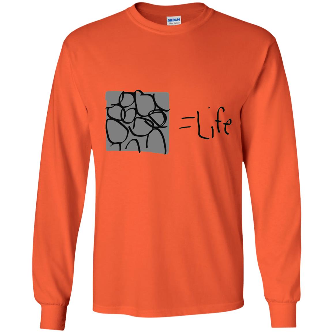 Cobblestone Equals Life Video Game Gamers Shirt Orange