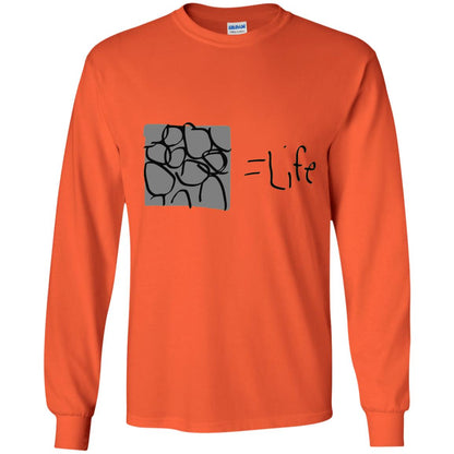 Cobblestone Equals Life Video Game Gamers Shirt Orange