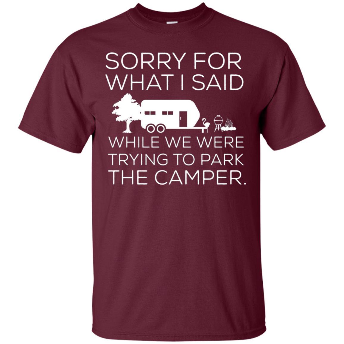 Camping T-shirt We Were Trying To Park The Camper Maroon