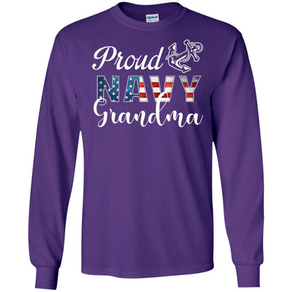 Proud Navy Grandma Military Mama Shirt Purple