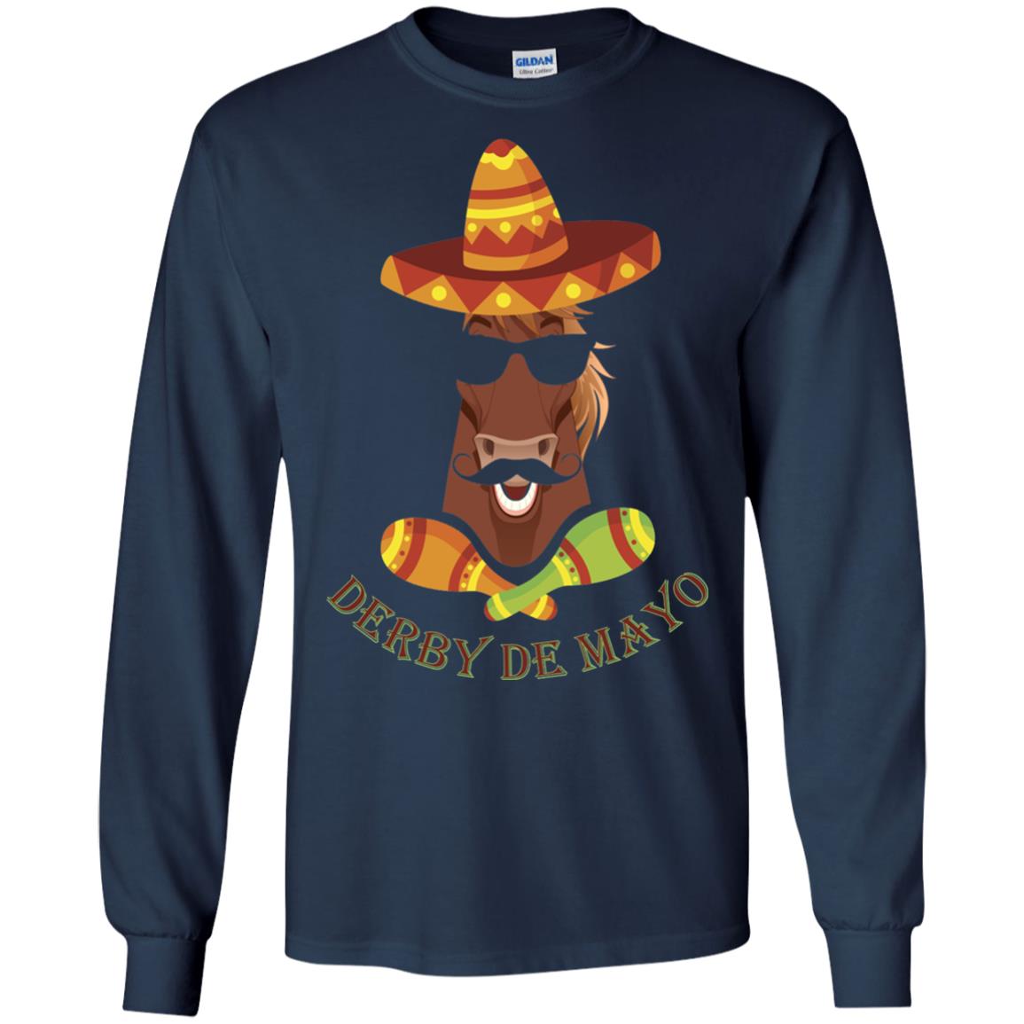Derby De Mayo Kentucky Horse Race Sombrero Mexican T-shirt Navy