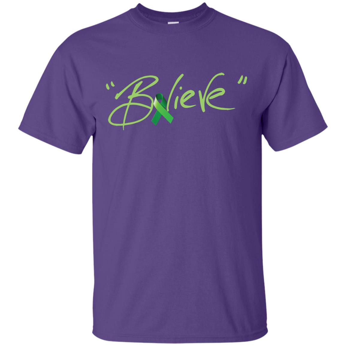 Kidney Cancer Awareness Shirt Kelly Green Ribbon Believe Purple