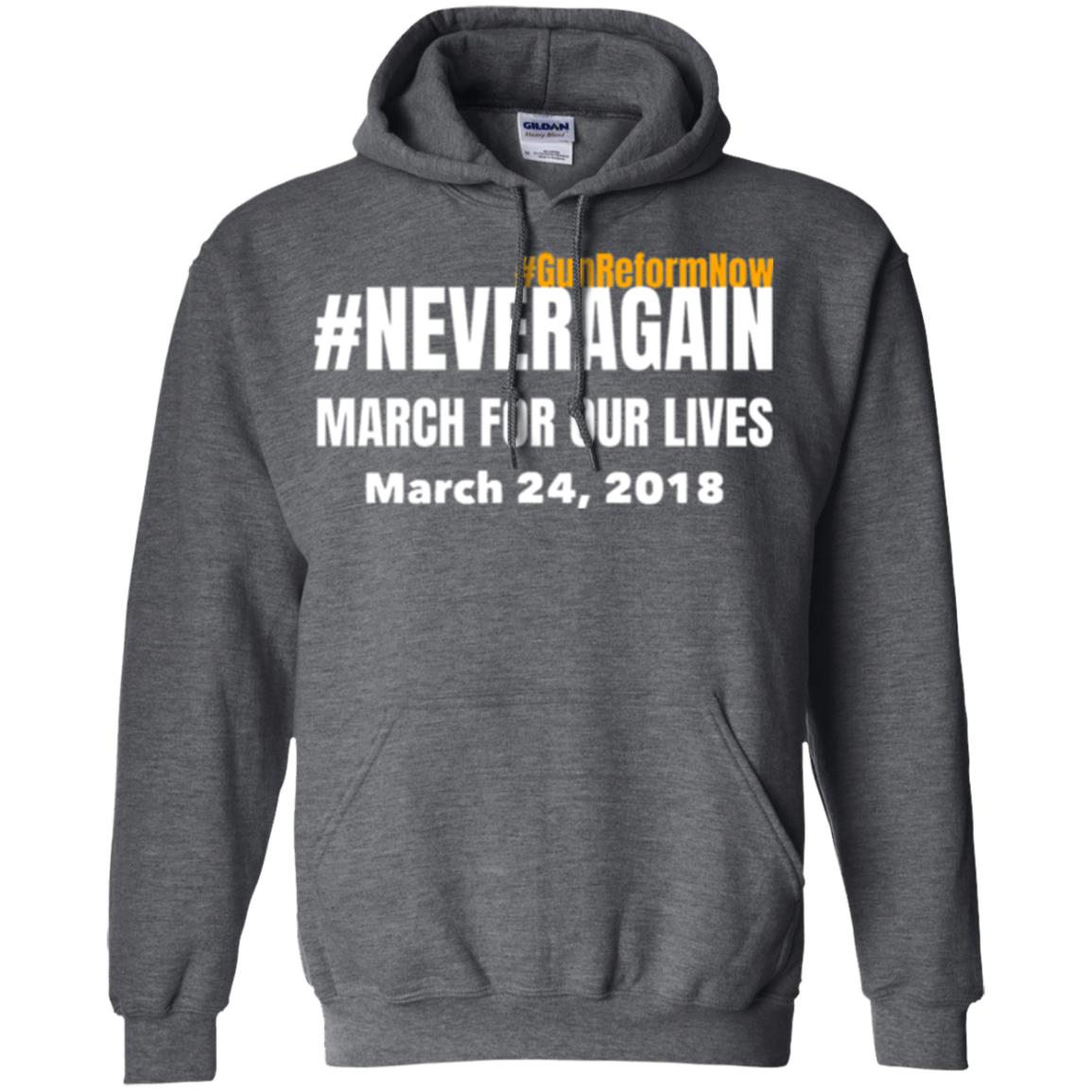 March For Our Lives Never Again Anti Gun T-shirt Dark Heather