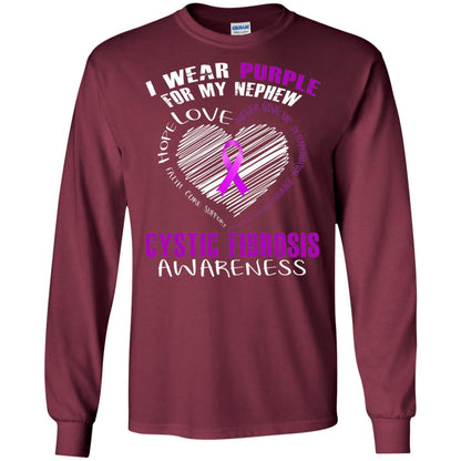 Cystic Fibrosis Awareness T-shirt I Wear Purple Maroon