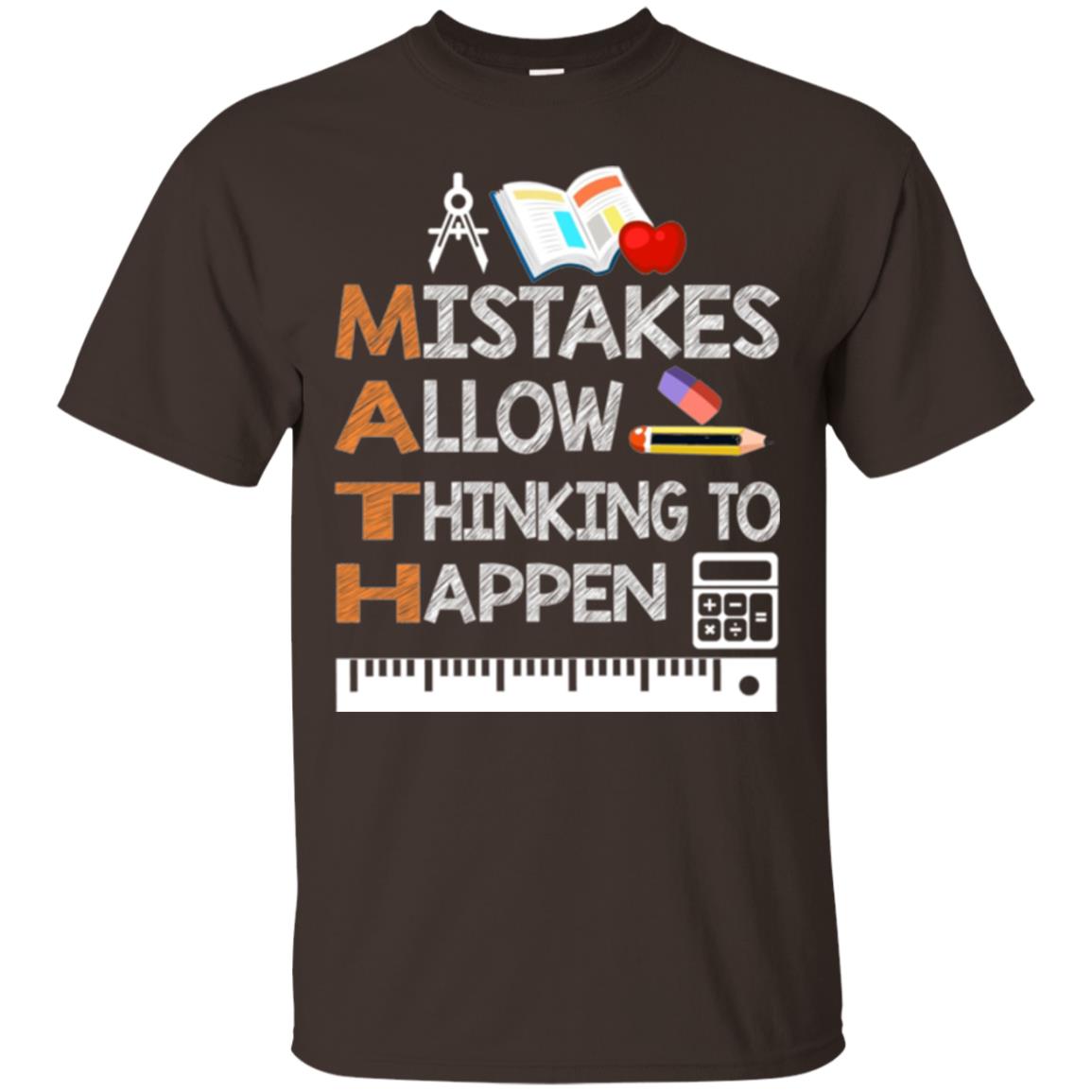 Math Lover T-shirt Mistakes Allow Thinking To Happen Dark Chocolate