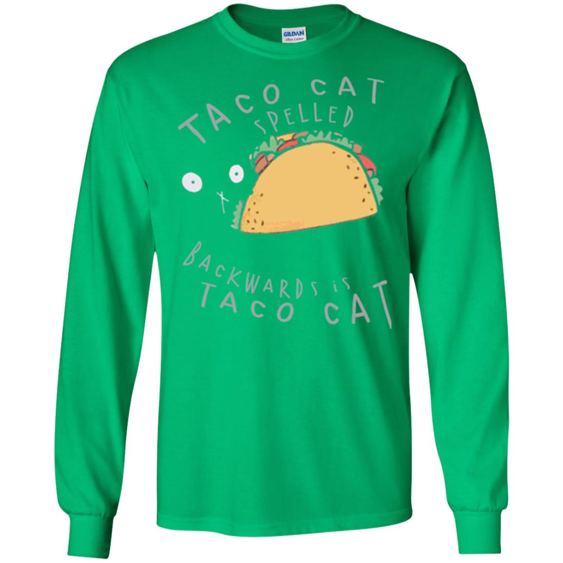 Cat Lovers T-shirt Taco Cat Spelled Backward Is Taco Cat Irish Green