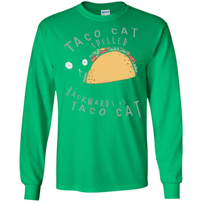 Cat Lovers T-shirt Taco Cat Spelled Backward Is Taco Cat Irish Green