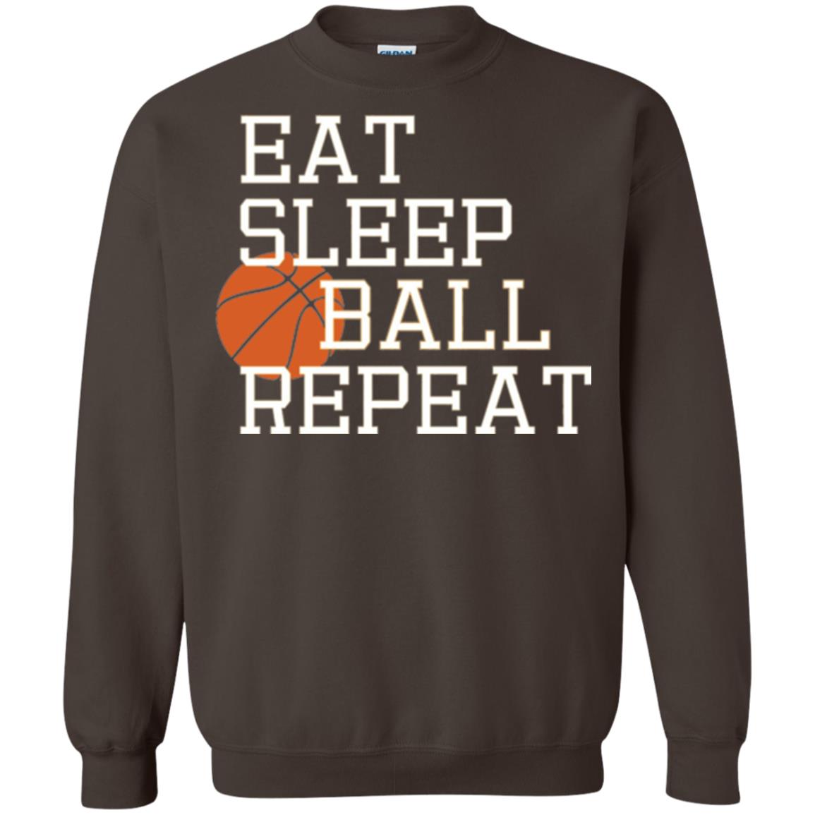 Basketball T-shirt Eat Sleep Basketball Repeat Dark Chocolate