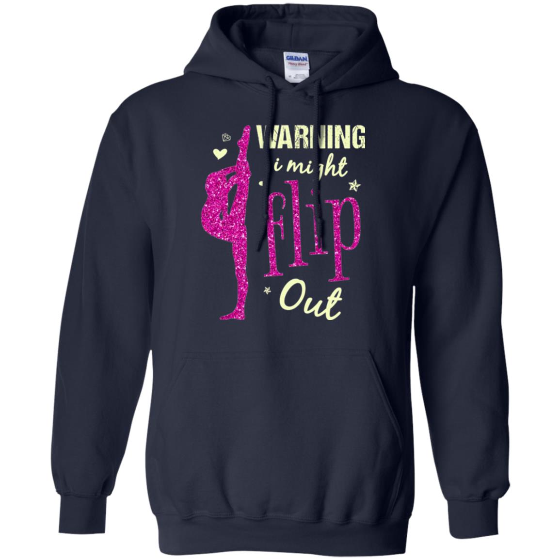 Gymnast T-shirt Warning I Might Flip Out Navy