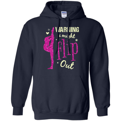 Gymnast T-shirt Warning I Might Flip Out Navy